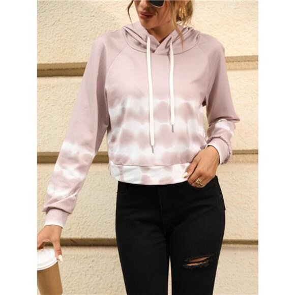 Drawstring Raglan Sleeve Hoodie - Picture 1 of 6